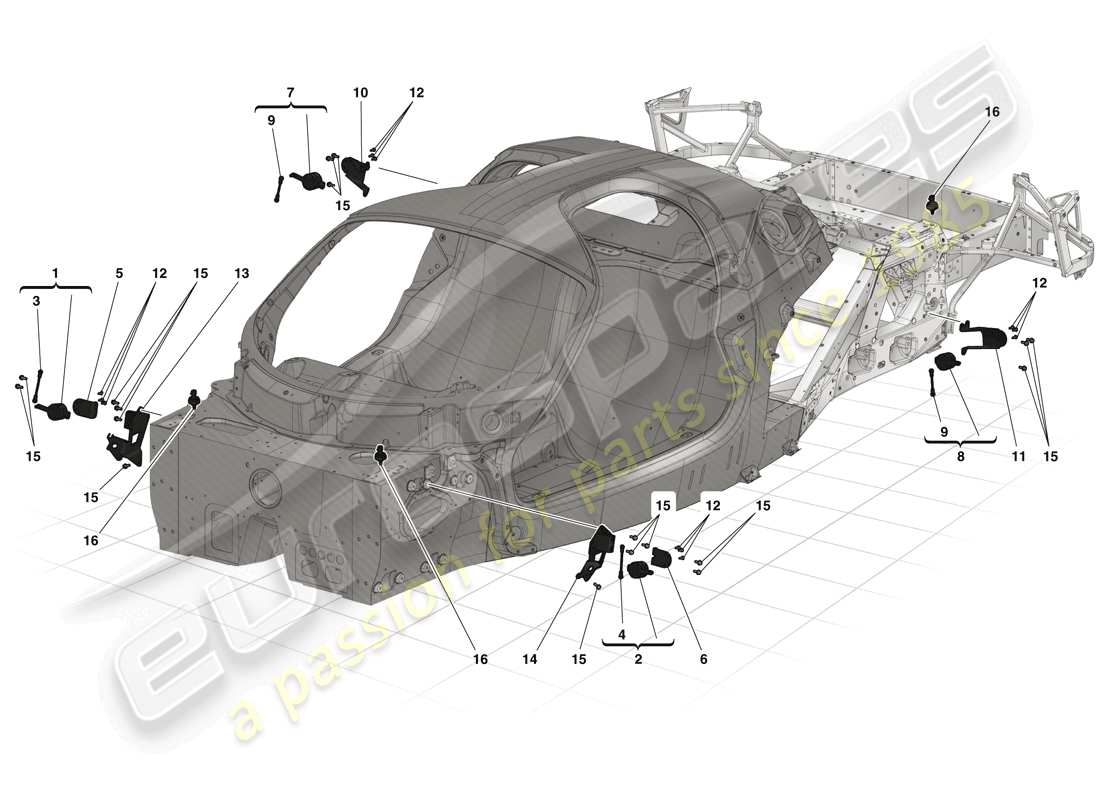 Ferrari LaFerrari (USA) ELECTRONIC MANAGEMENT (SUSPENSION) Part Diagram