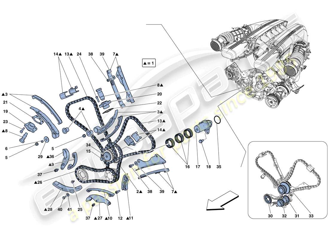 Ferrari F12 TDF (Europe) timing system - drive Part Diagram