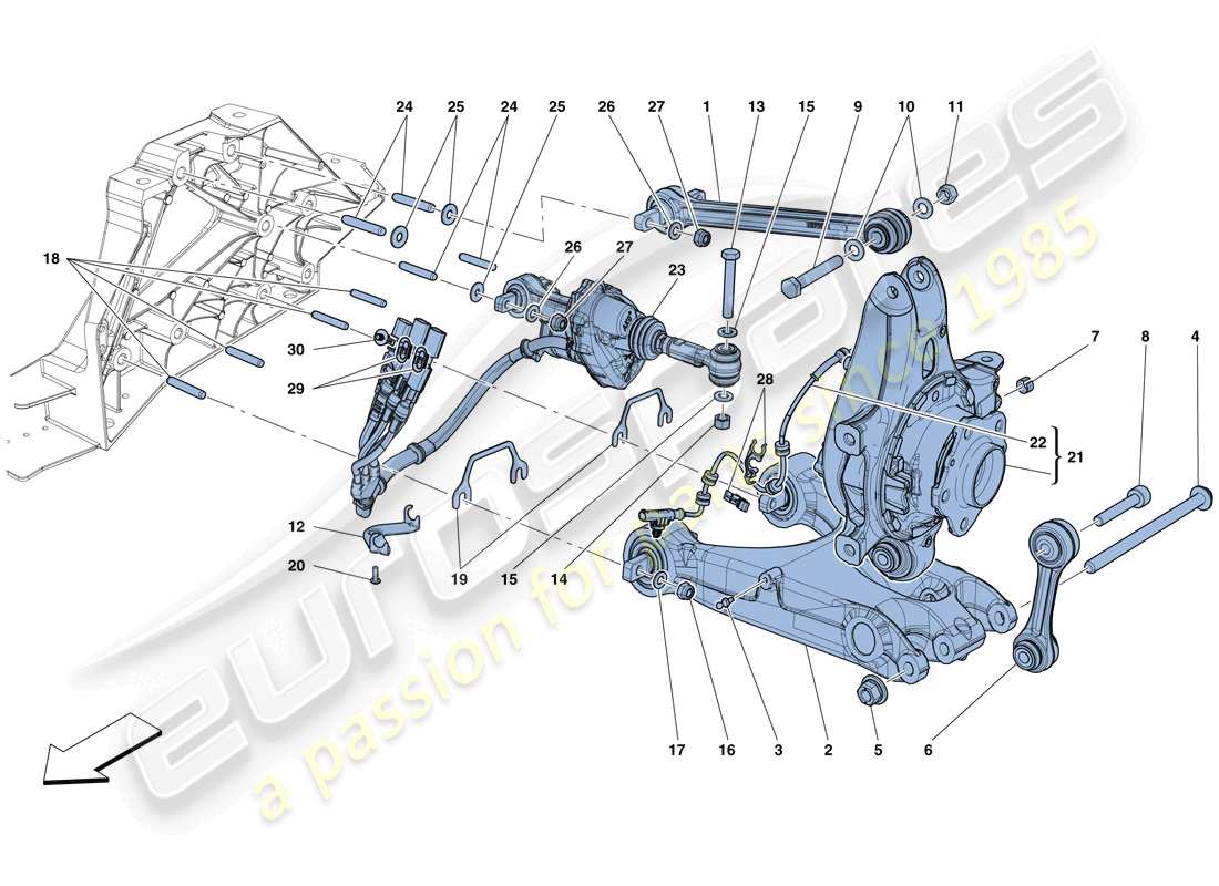 Ferrari F12 TDF (Europe) REAR SUSPENSION - ARMS Part Diagram