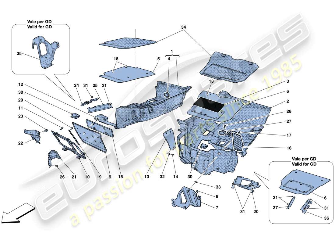Ferrari F12 TDF (Europe) PASSENGER COMPARTMENT MATS Part Diagram
