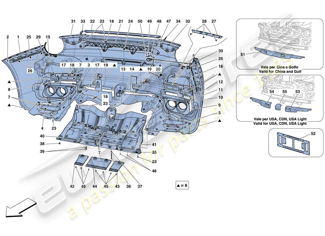 Ferrari F12 TDF (Europe) REAR BUMPER Part Diagram