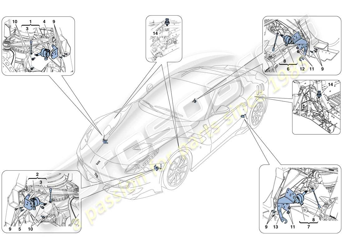Ferrari F12 TDF (Europe) ELECTRONIC MANAGEMENT (SUSPENSION) Part Diagram