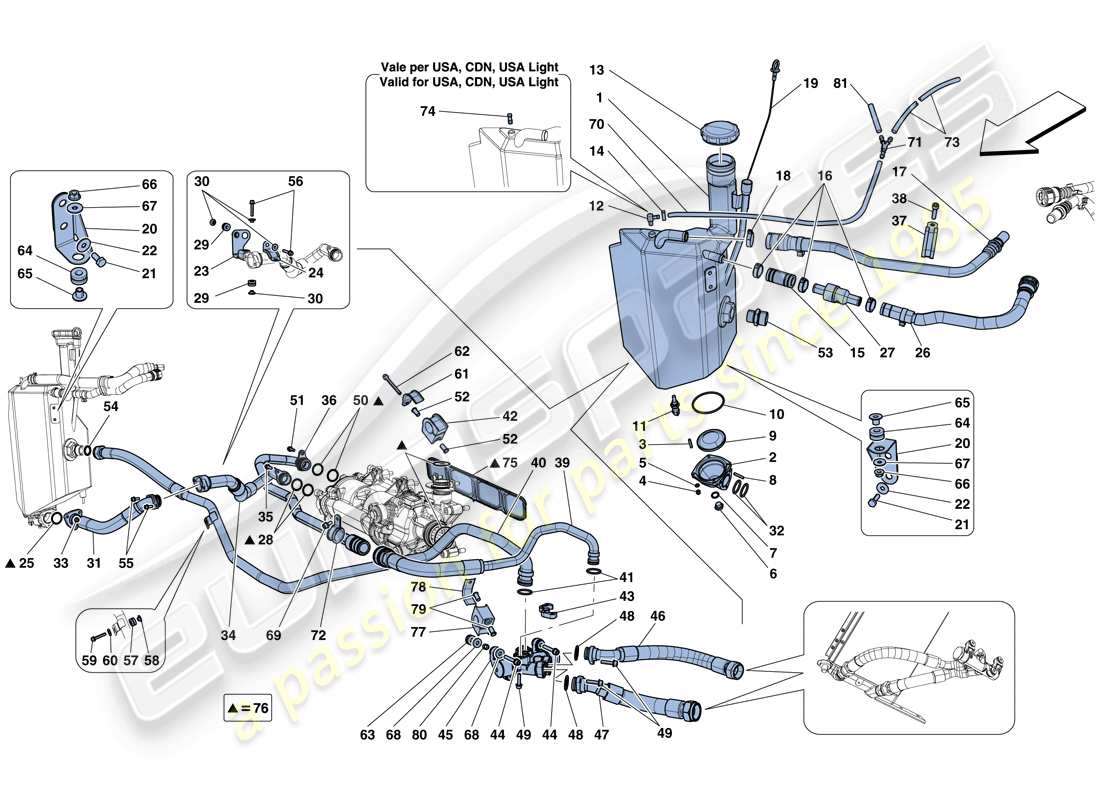 Ferrari F12 TDF (RHD) LUBRICATION SYSTEM: TANK Part Diagram