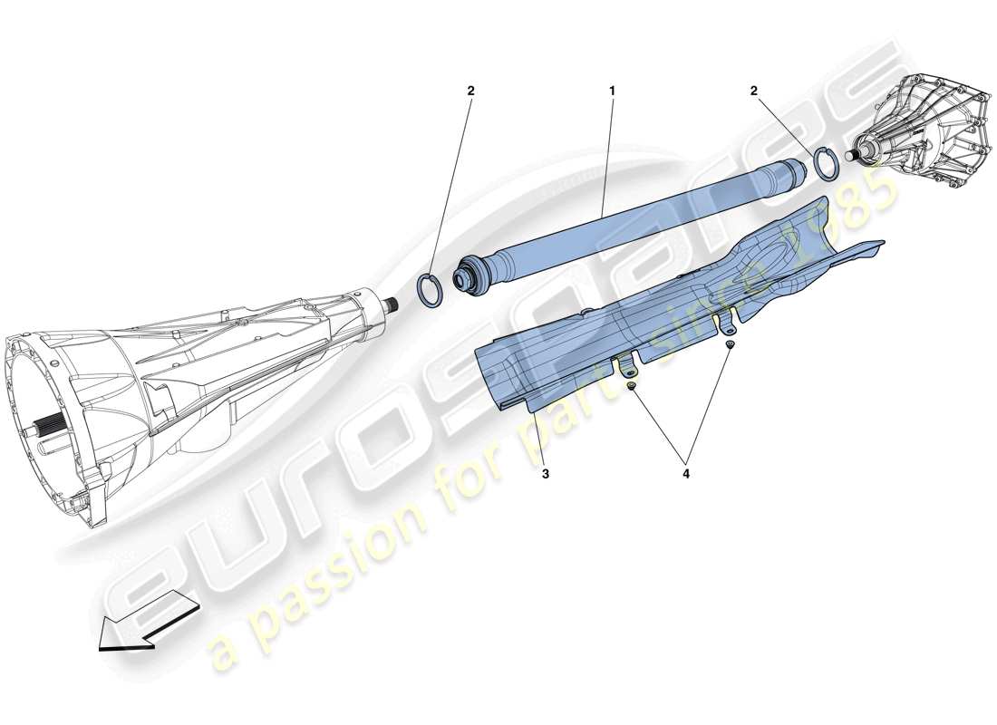 Ferrari F12 TDF (RHD) Transmission Pipe Part Diagram