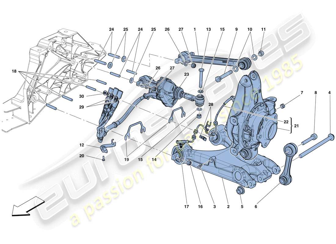 Ferrari F12 TDF (RHD) REAR SUSPENSION - ARMS Part Diagram