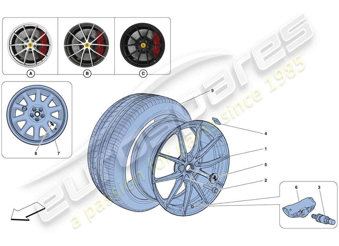 Ferrari F12 TDF (USA) Wheels Part Diagram