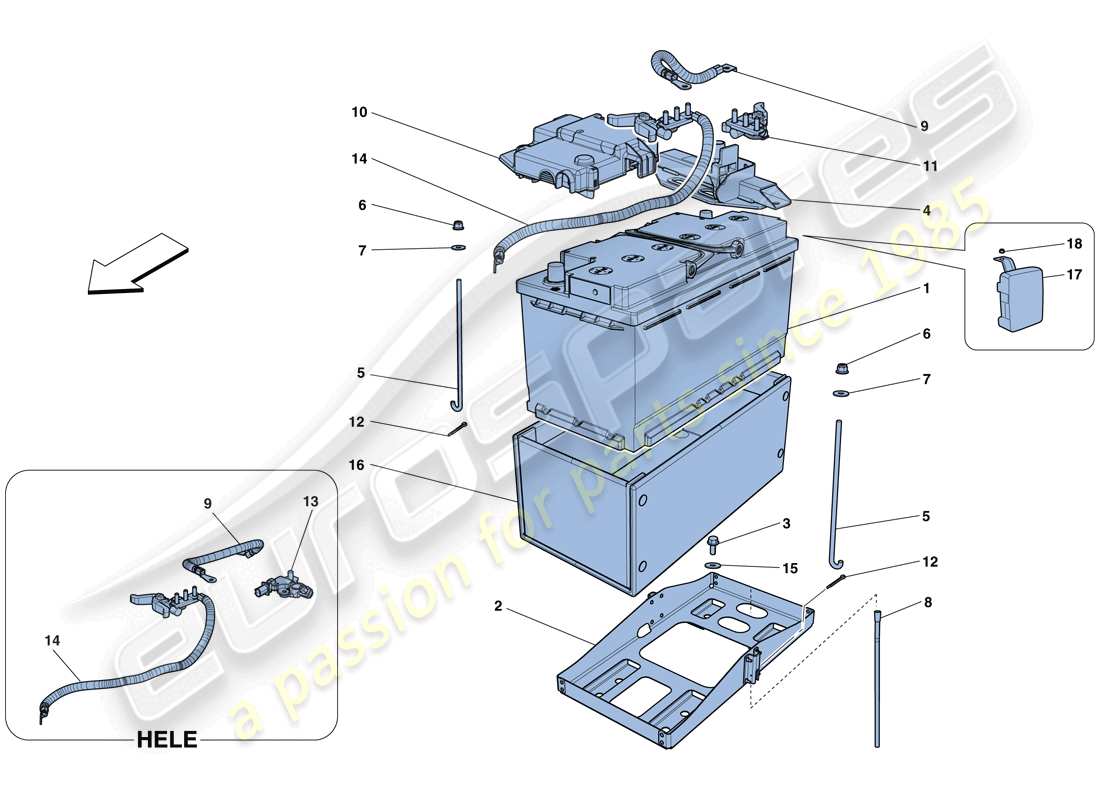 Ferrari F12 TDF (USA) Battery Part Diagram