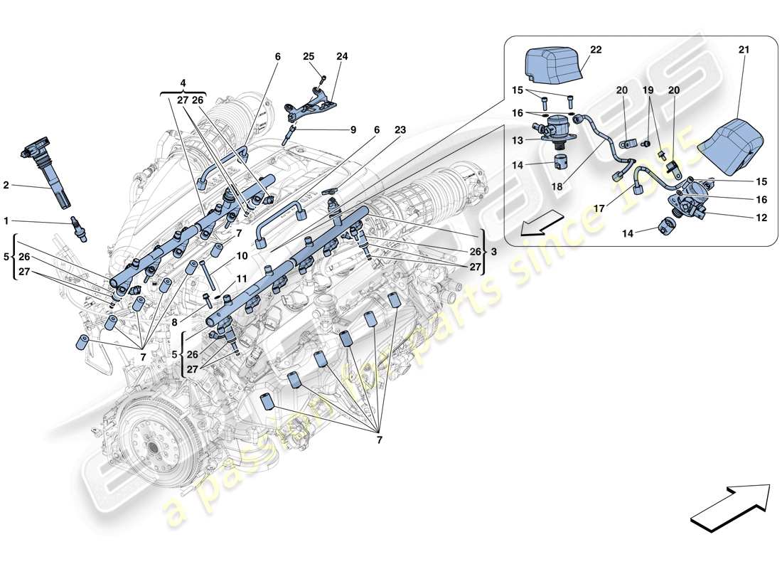 Ferrari 812 Superfast (Europe) injection - ignition system Part Diagram