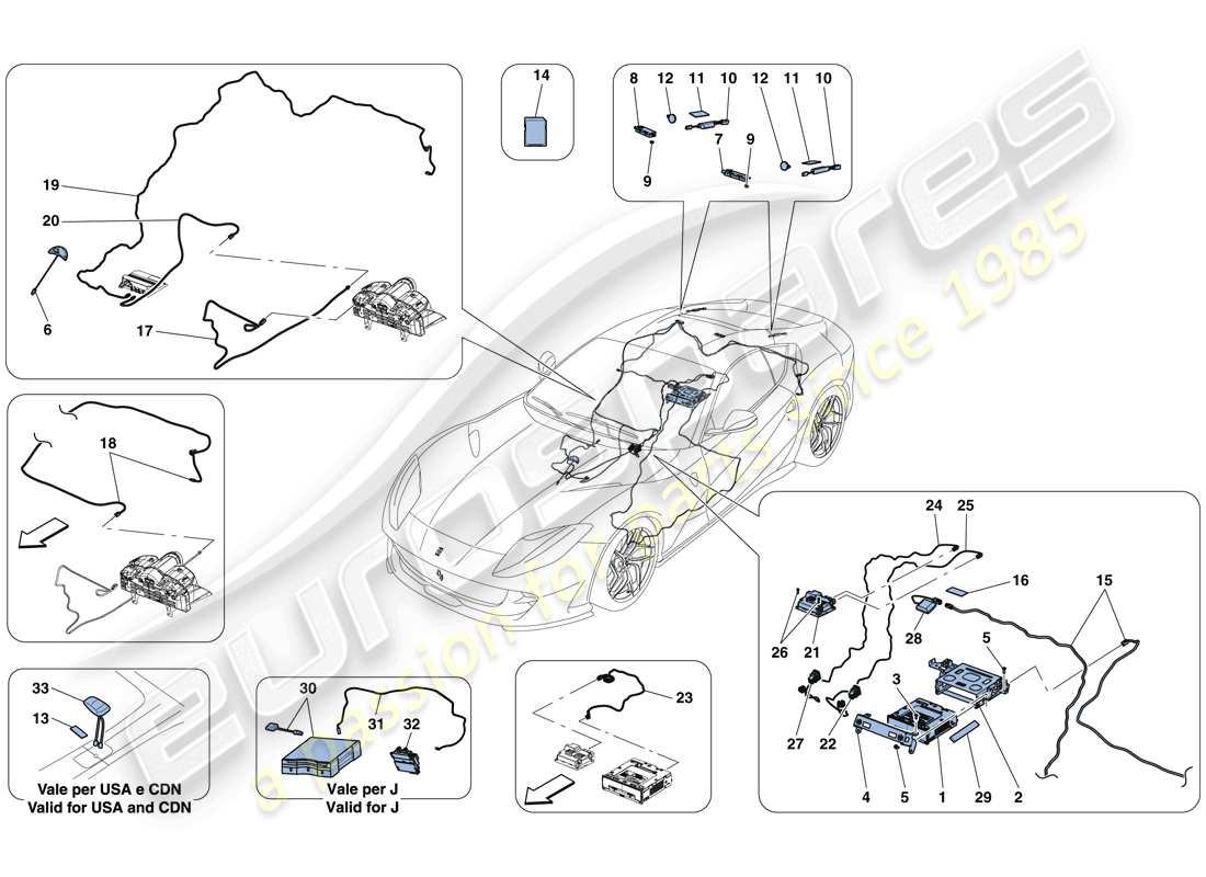 Ferrari 812 Superfast (RHD) INFOTAINMENT SYSTEM Part Diagram