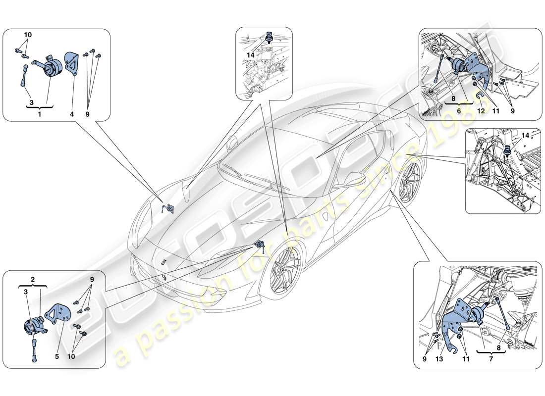 Ferrari 812 Superfast (USA) ELECTRONIC MANAGEMENT (SUSPENSION) Part Diagram