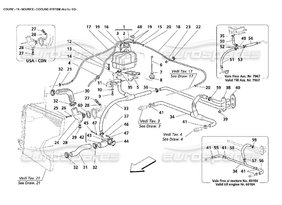 Maserati 4200 Coupe (2002) Nourice - Cooling System -Not for GD Part Diagram