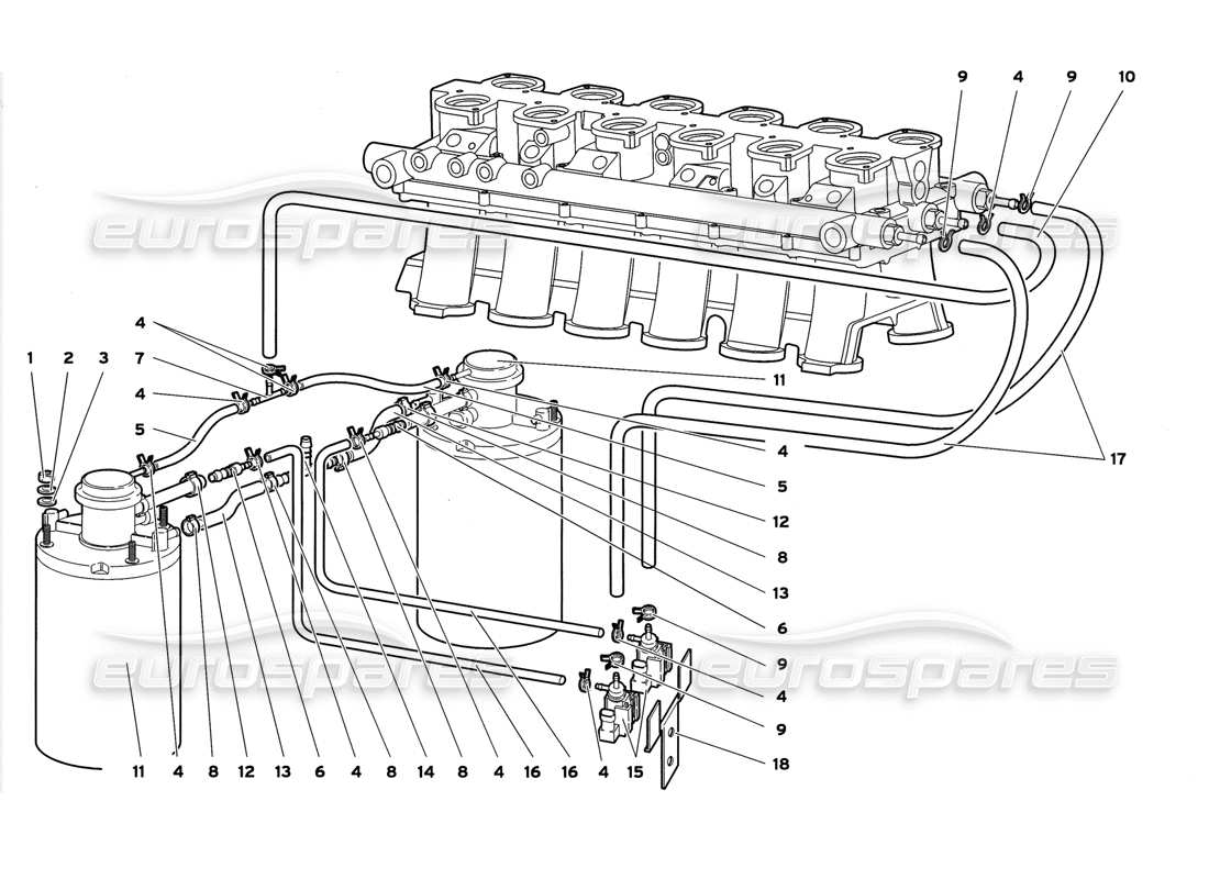 Lamborghini Diablo GT (1999) fuel system Part Diagram