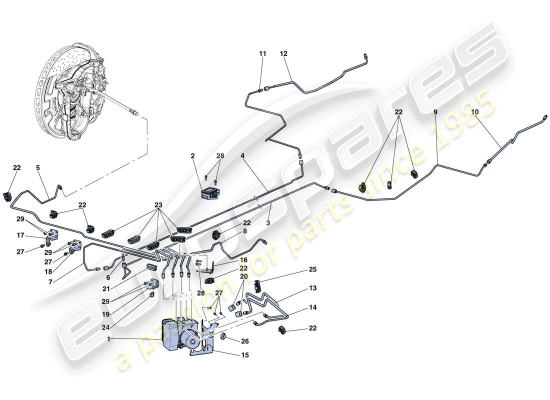Ferrari LaFerrari Aperta (Europe) Brake System Part Diagram