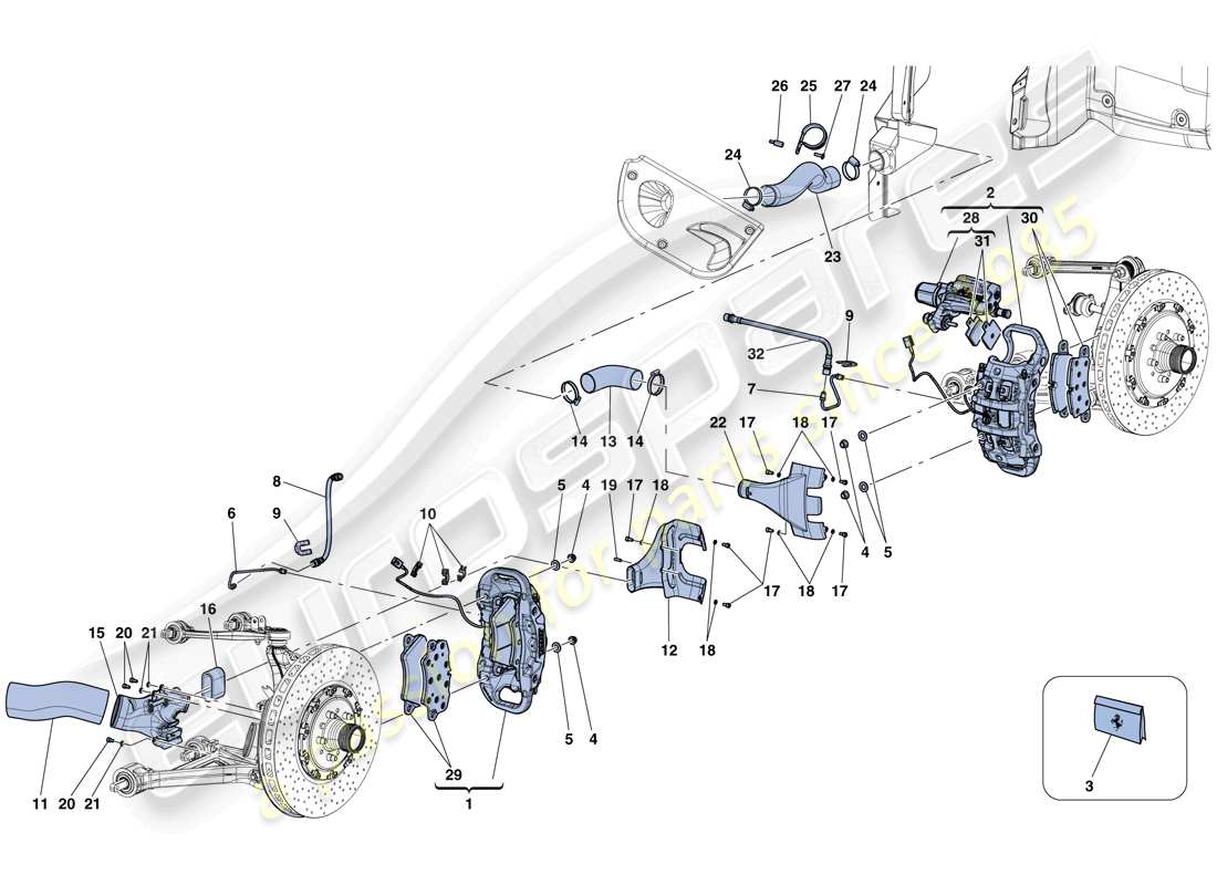 Ferrari LaFerrari Aperta (Europe) FRONT AND REAR BRAKE CALIPERS Part Diagram