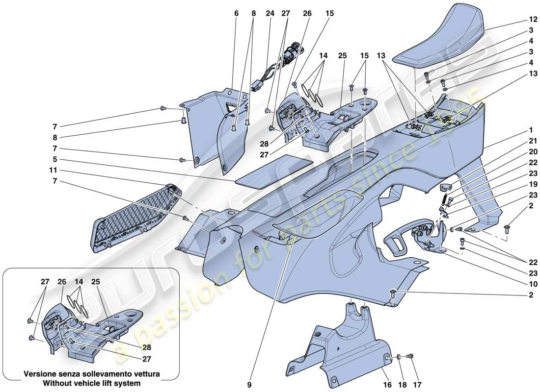 Ferrari LaFerrari Aperta (Europe) PASSENGER COMPARTMENT TRIM AND ACCESSORIES Part Diagram