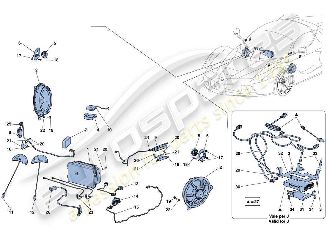 Ferrari LaFerrari Aperta (Europe) AUDIO - INFOTAINMENT SYSTEM Part Diagram