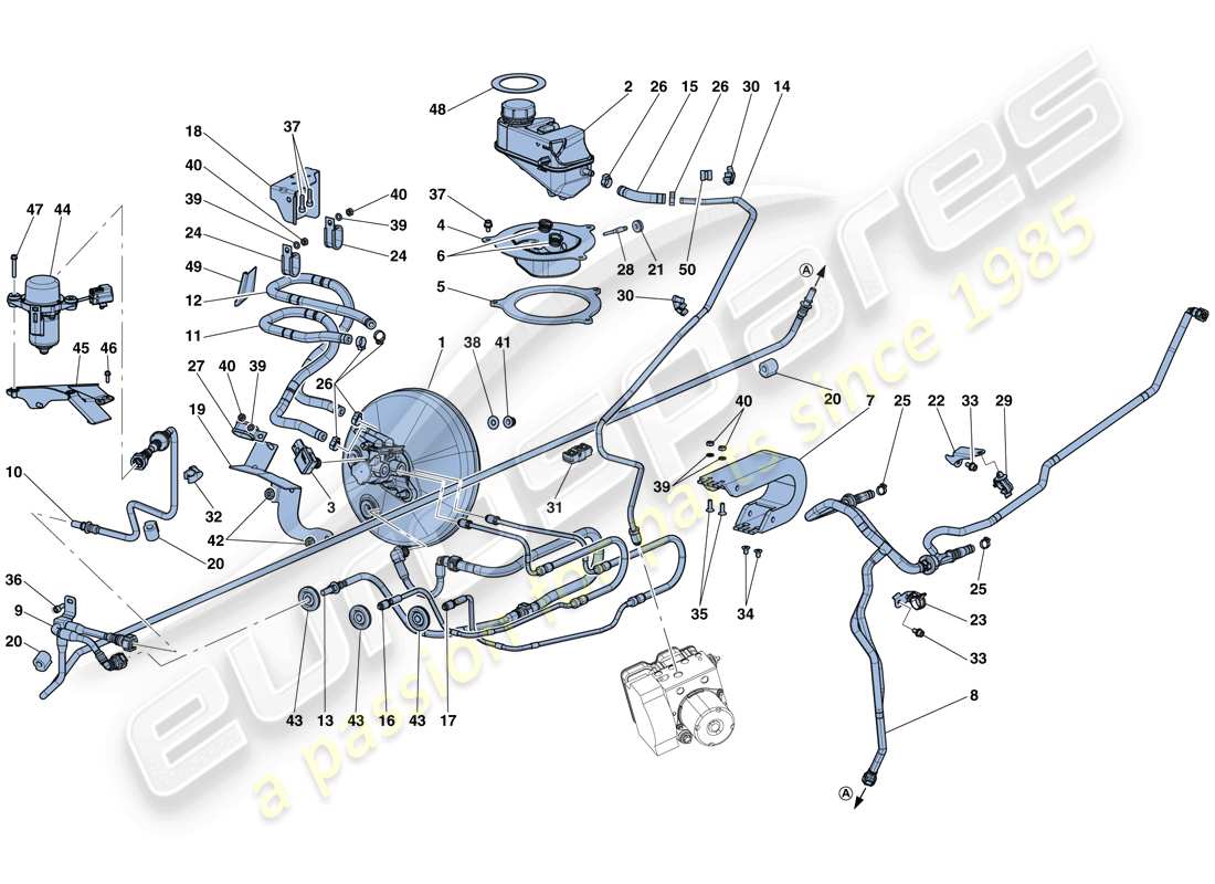Ferrari LaFerrari Aperta (USA) HYDRAULIC BRAKE CONTROLS AND POWER BRAKE SYSTEM Part Diagram