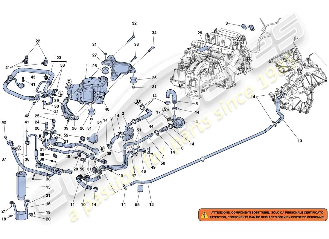 Ferrari LaFerrari Aperta (USA) AC SYSTEM Part Diagram