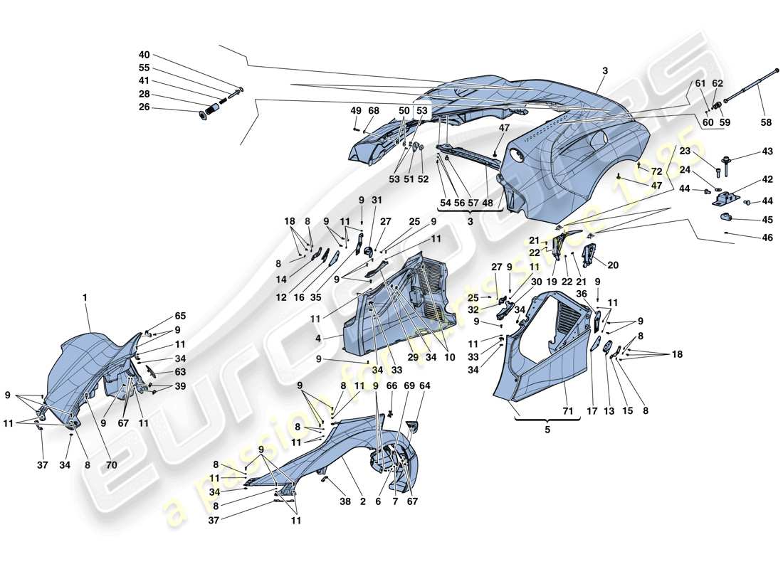 Ferrari LaFerrari Aperta (USA) EXTERIOR TRIM Part Diagram
