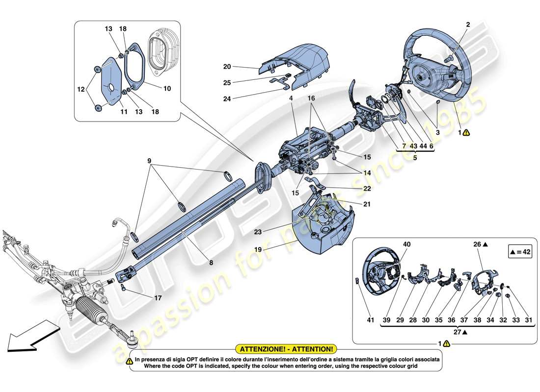 Ferrari GTC4 Lusso (Europe) Steering Control Part Diagram