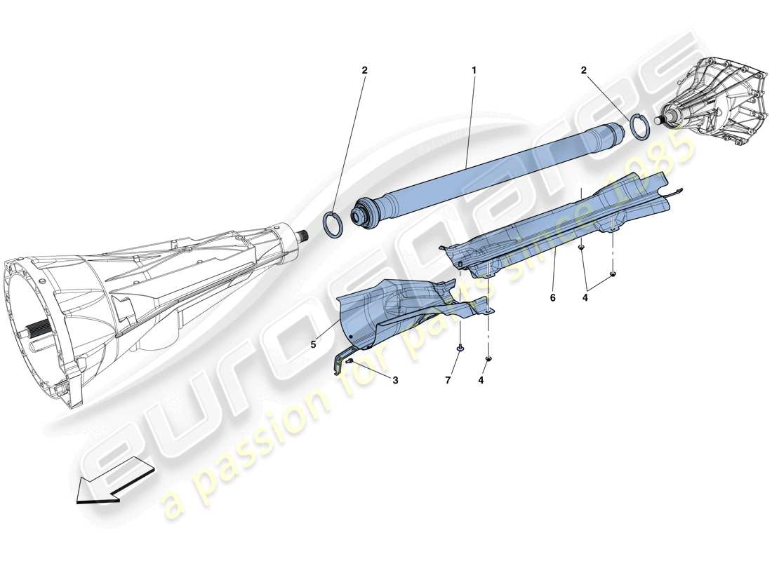 Ferrari GTC4 Lusso (RHD) Transmission Pipe Parts Diagram