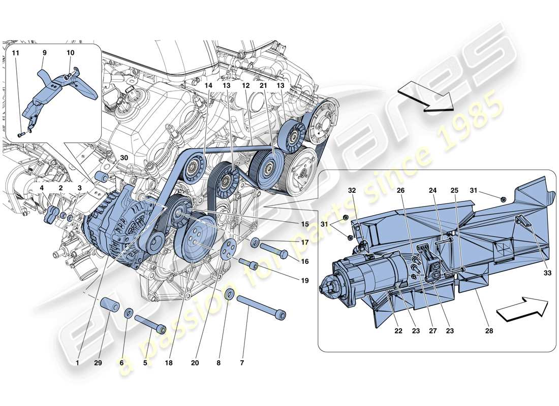 Ferrari GTC4 Lusso (RHD) ALTERNATOR - STARTER MOTOR Part Diagram