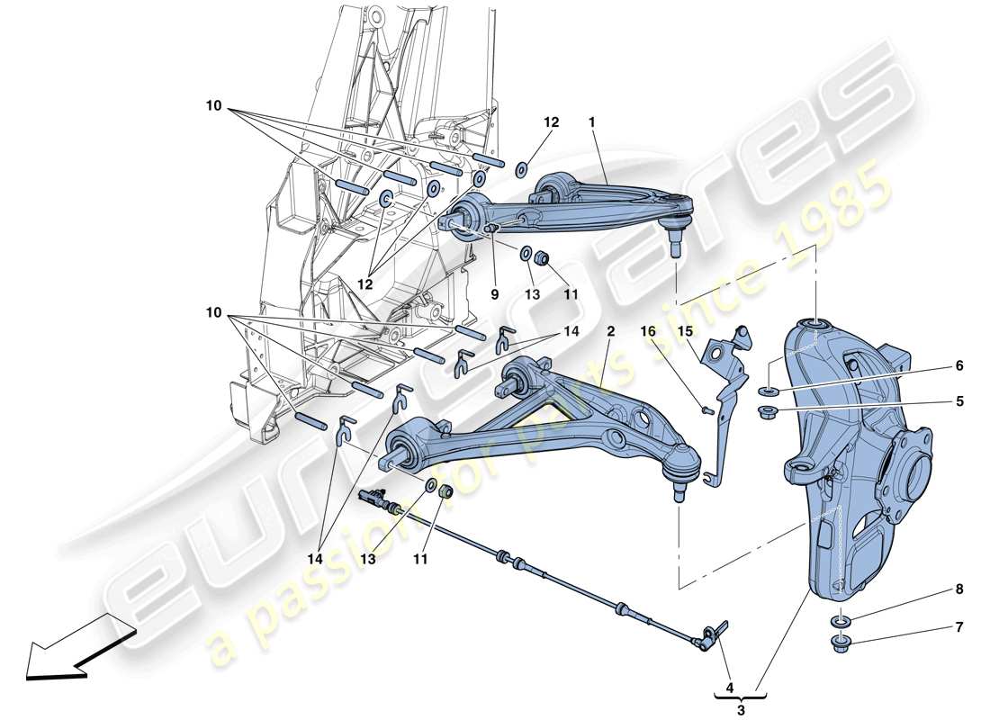 Ferrari GTC4 Lusso (USA) FRONT SUSPENSION - ARMS Part Diagram