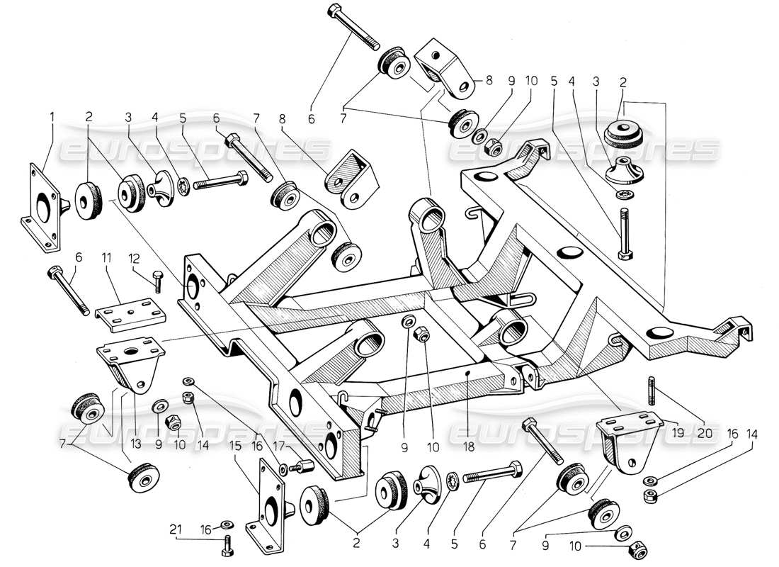 Lamborghini Jalpa 3.5 (1984) Engine Chassis Part Diagram