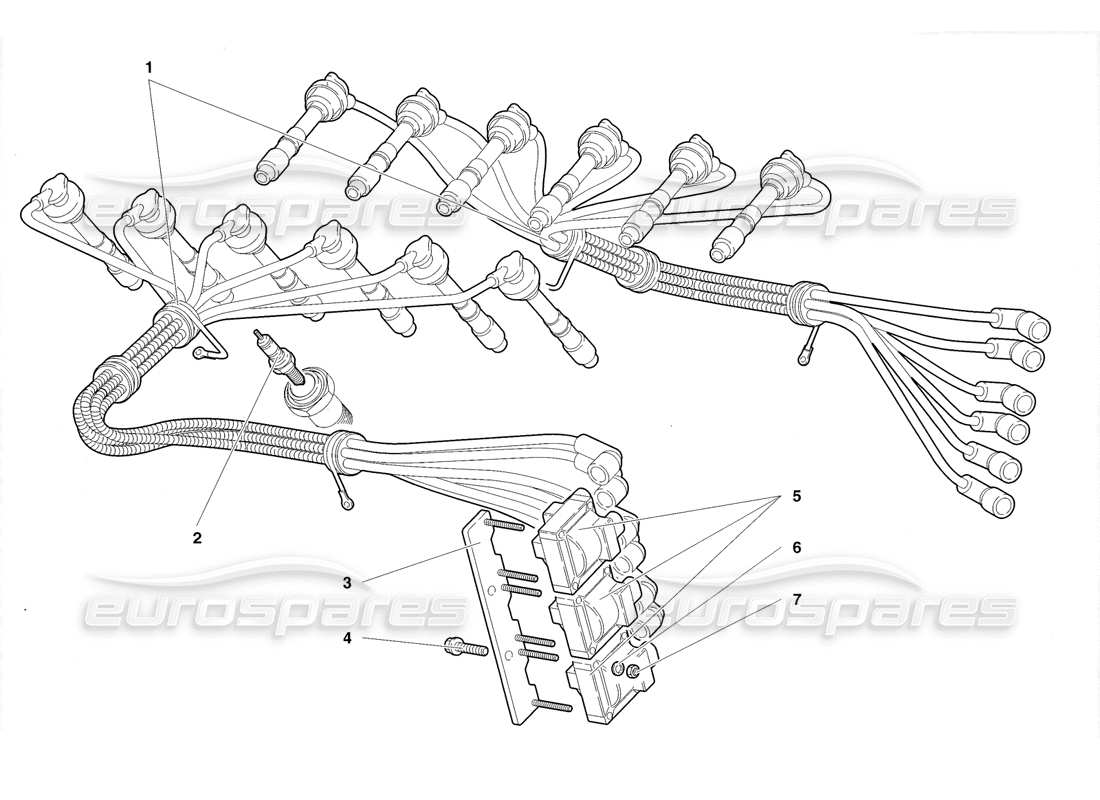 Lamborghini Diablo Roadster (1998) Electrical Components Part Diagram