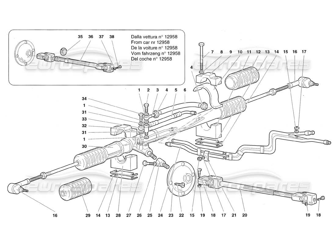 Lamborghini Diablo Roadster (1998) Steering Part Diagram