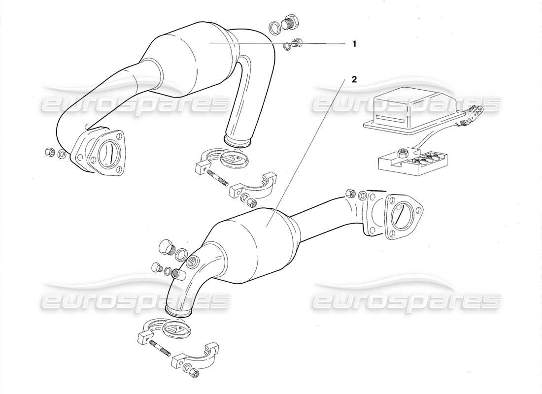 Lamborghini Diablo Roadster (1998) Exhaust System (Valid for USA and Canada 1998) Part Diagram