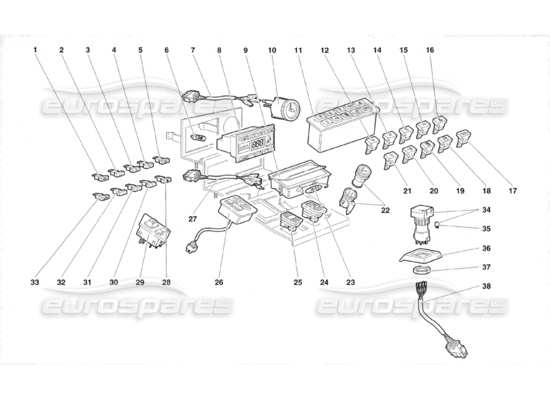 a part diagram from the Lamborghini Diablo Roadster (1998) parts catalogue