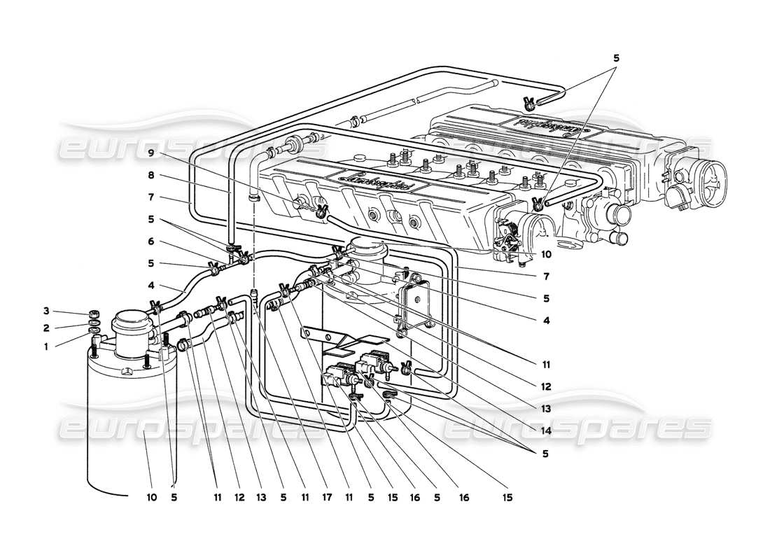 Lamborghini Diablo 6.0 (2001) fuel system Part Diagram