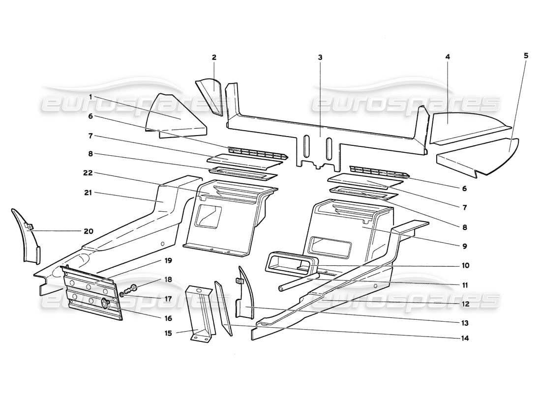 Lamborghini Diablo 6.0 (2001) Passenger Compartment Trims Part Diagram
