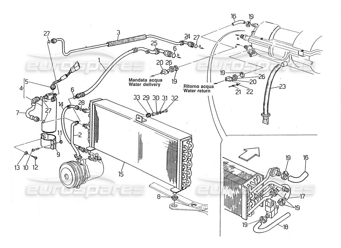 Maserati 2.24v air conditioning system Part Diagram