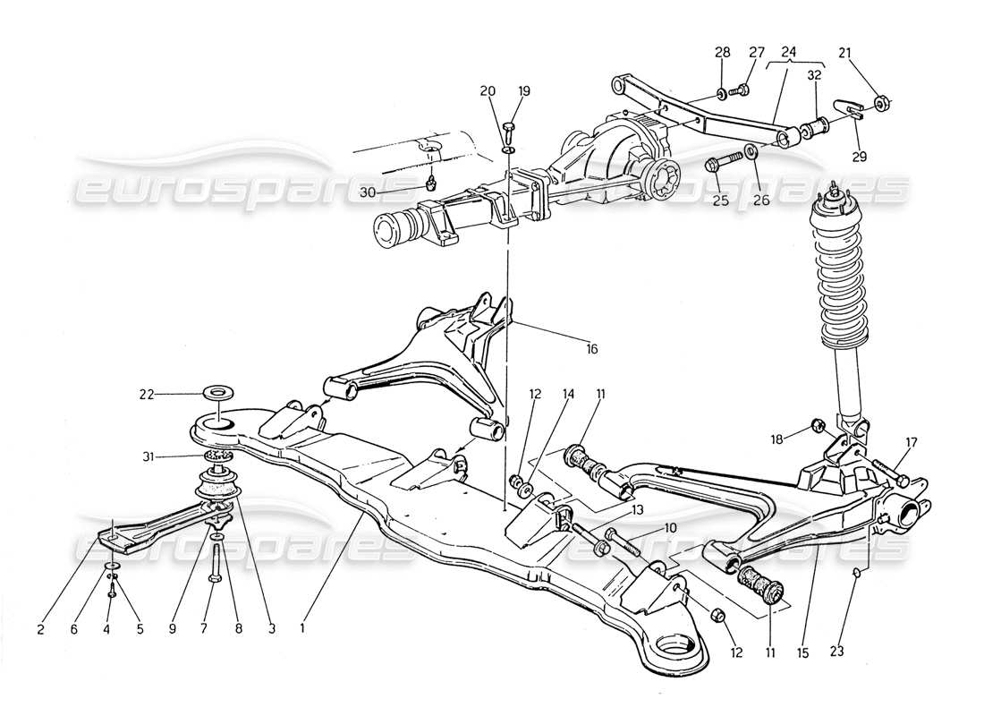 Maserati 2.24v Rear Suspension Part Diagram