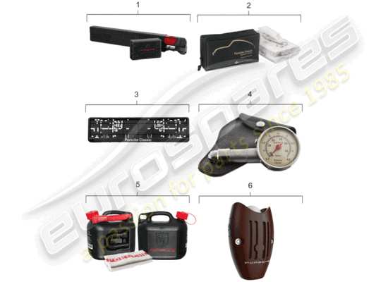 a part diagram from the Porsche Classic accessories (2004) parts catalogue