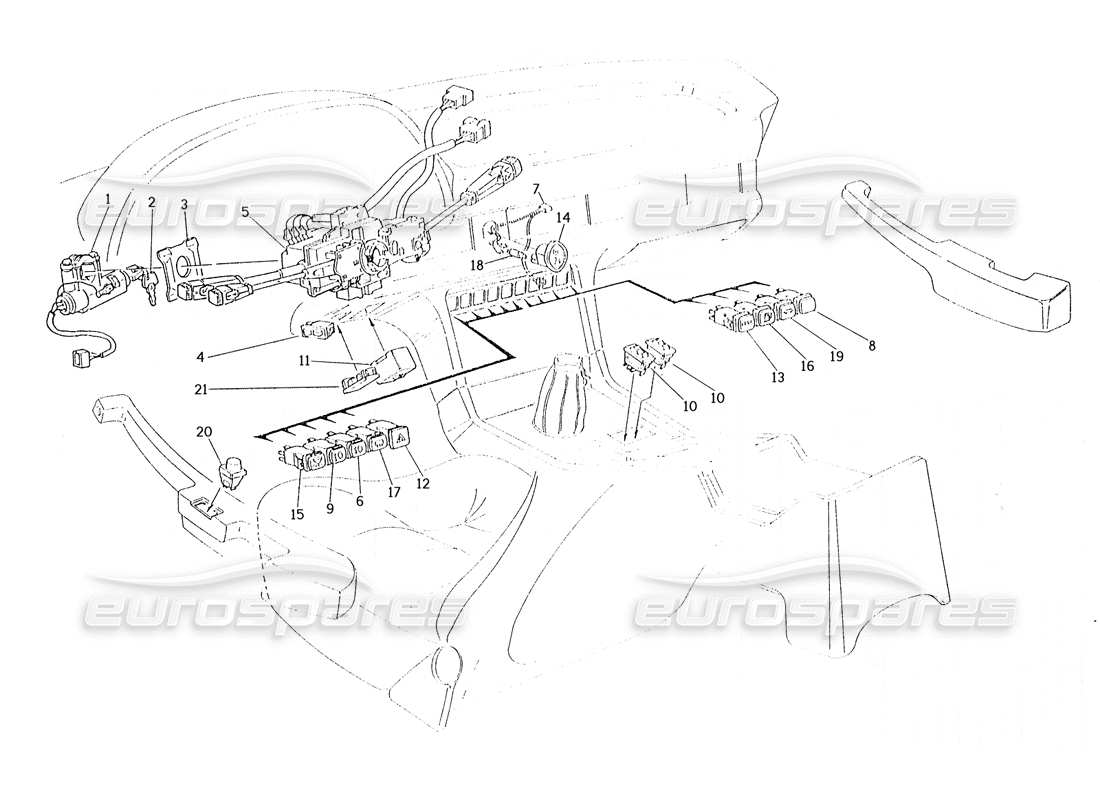 Maserati Karif 2.8 Switches and Steering Part Diagram
