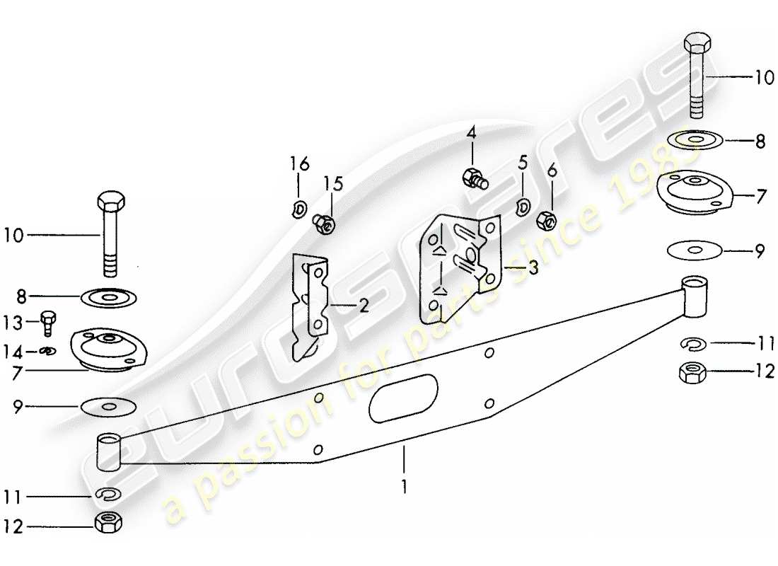 Porsche 911/912 (1965) engine suspension - D >> - MJ 1966 Part Diagram