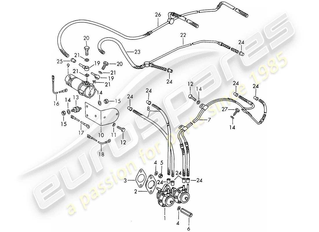 Porsche 911/912 (1965) fuel pump - D >> - MJ 1968 Part Diagram