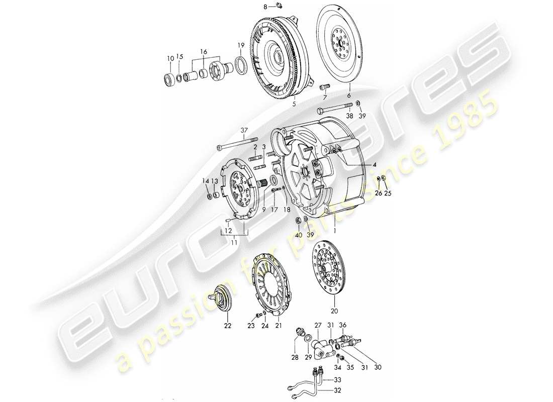 Porsche 911/912 (1965) TORQUE CONVERTER - AND - CONVERTER HOUSING - SPORTOMATIC Part Diagram