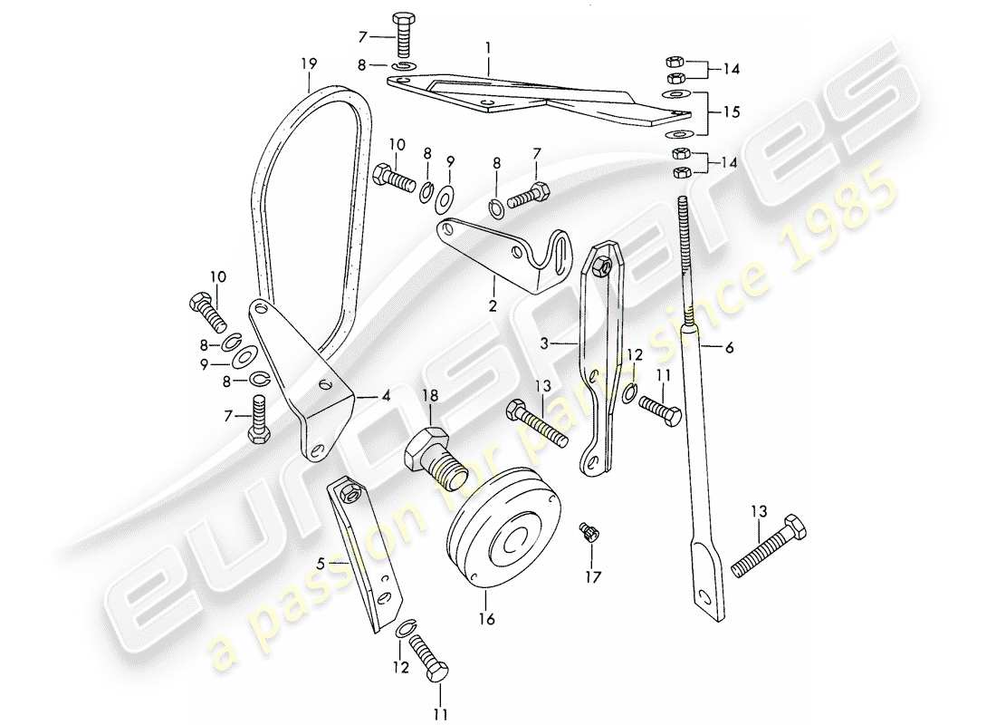 Porsche 911/912 (1966) MOUNT - DRIVING MECHANISM - AIR CONDITIONER - D >> - MJ 1968 Part Diagram