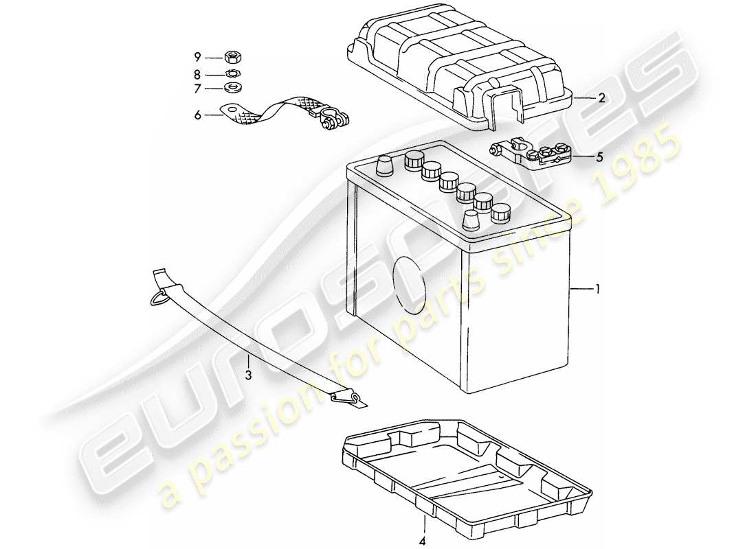 Porsche 911/912 (1966) BATTERY - D >> - MJ 1968 Part Diagram