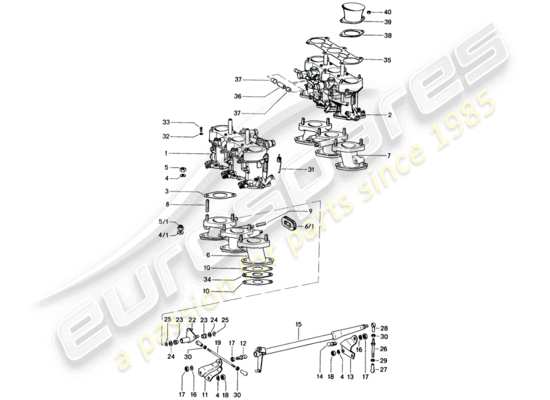 Porsche 914 (1974) CARBURETOR Parts Diagram