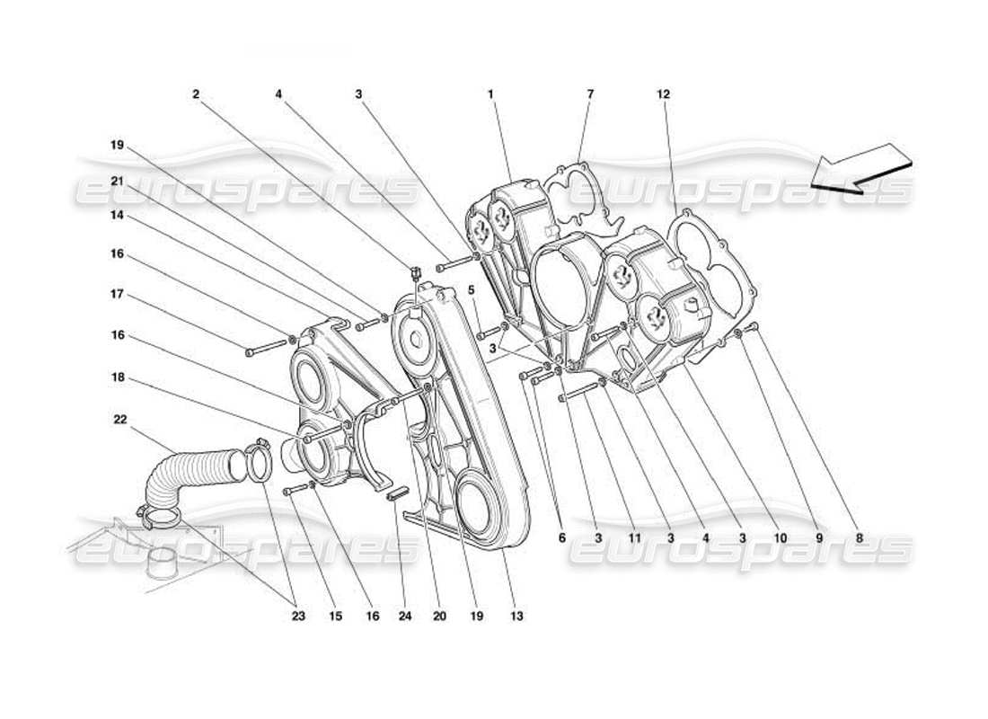 Ferrari 550 Barchetta engine covers Part Diagram