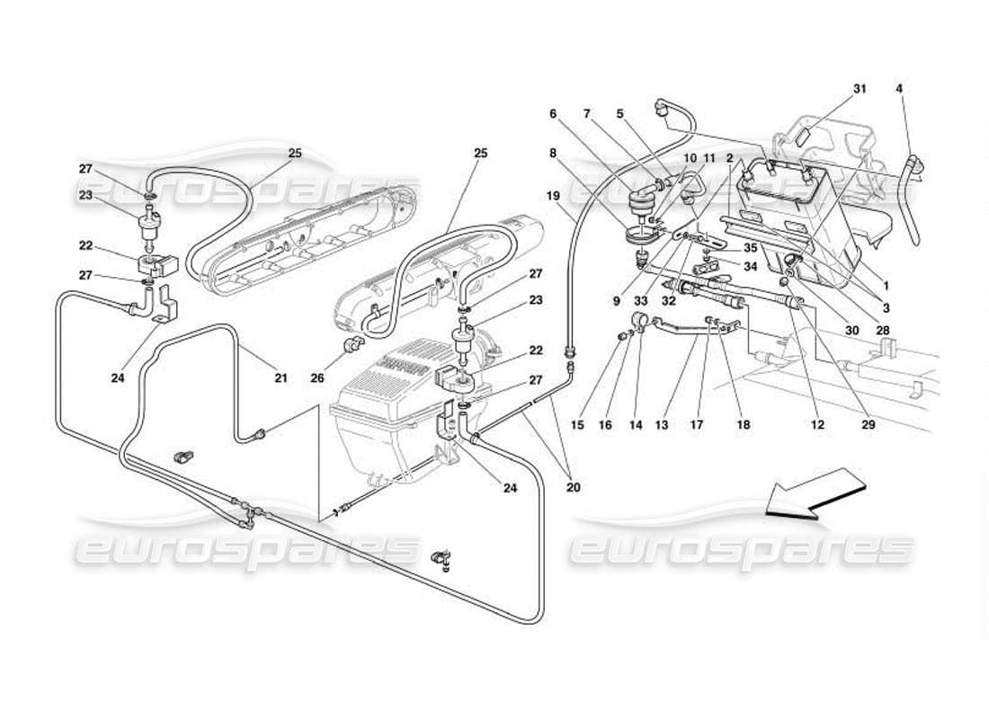 Ferrari 550 Barchetta Antievaporation Device -Valid for USA and CDN- Part Diagram
