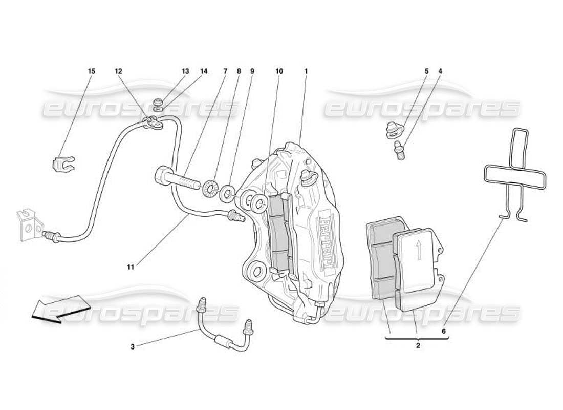 Ferrari 550 Barchetta Caliper for Rear Brake Part Diagram
