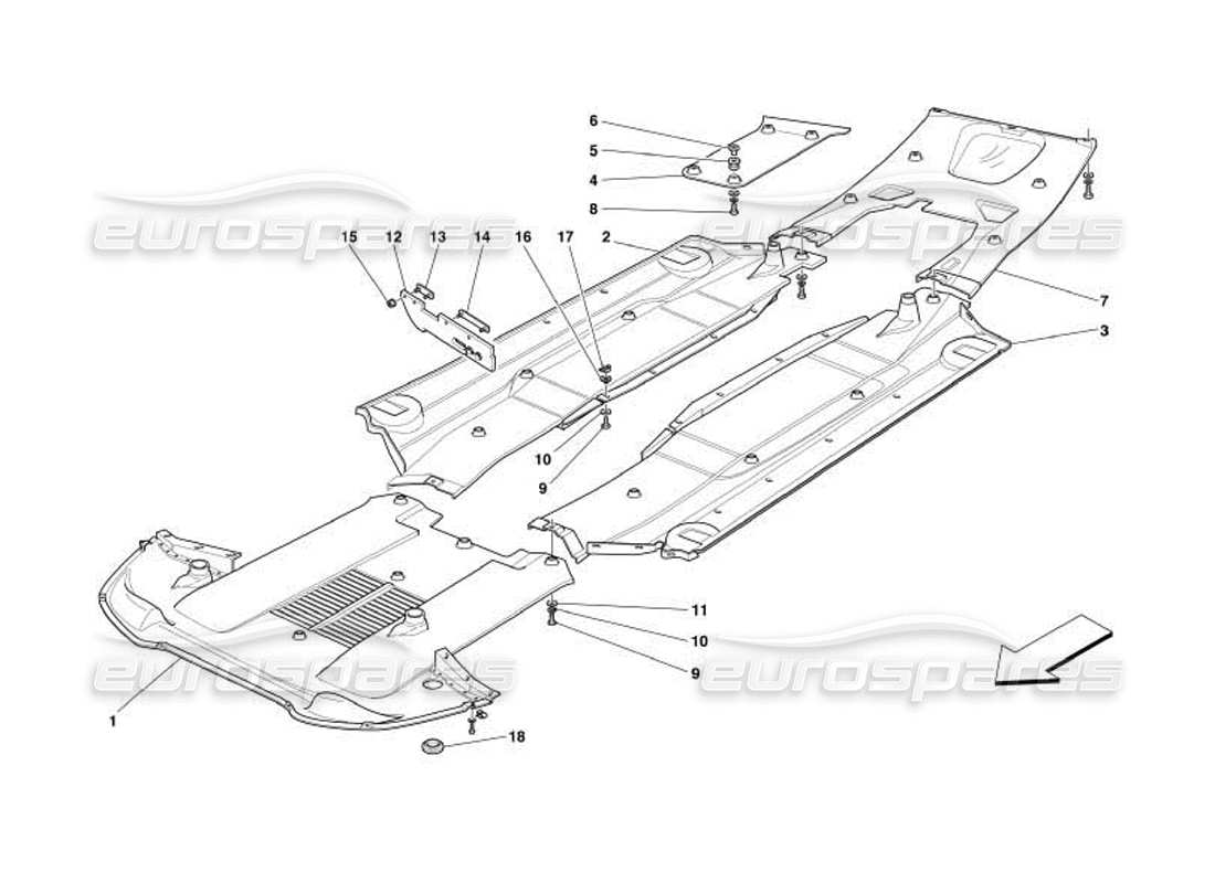 Ferrari 550 Barchetta Flat Floor Pan Part Diagram