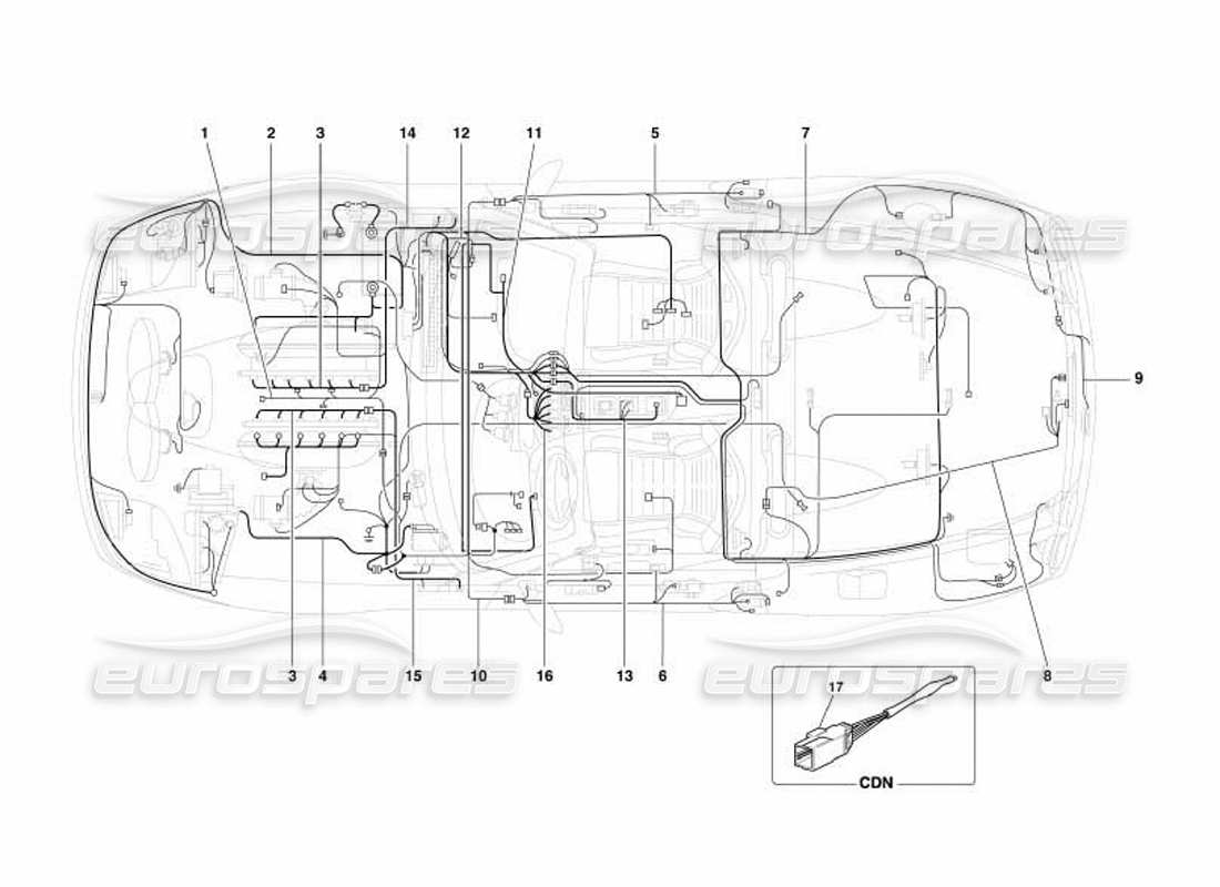 Ferrari 550 Barchetta electrical system Part Diagram