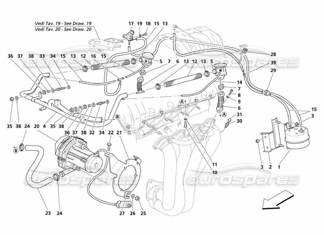 Maserati 4200 Spyder (2005) secondary air system Part Diagram